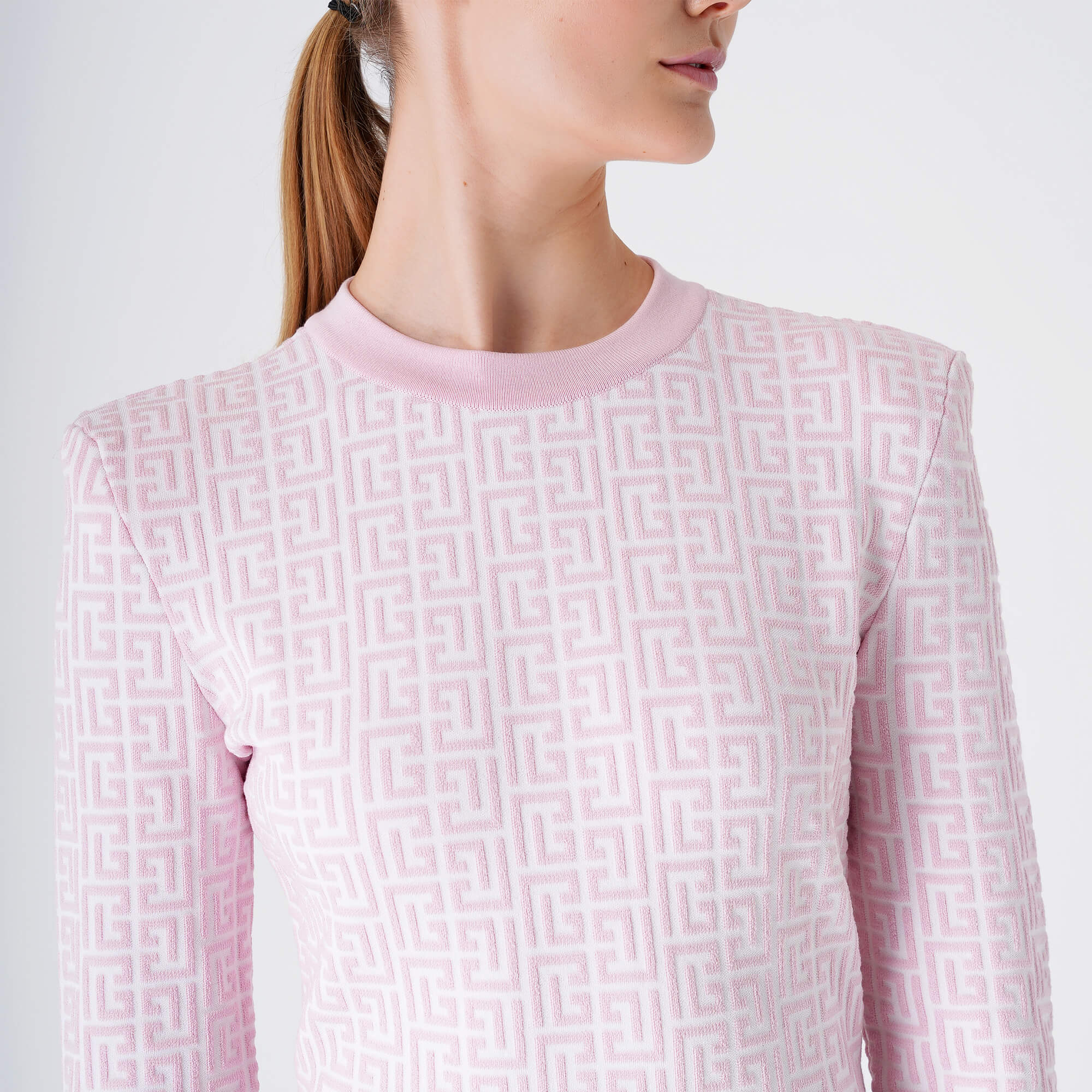 Balmain - Pink Logo Patch Dress